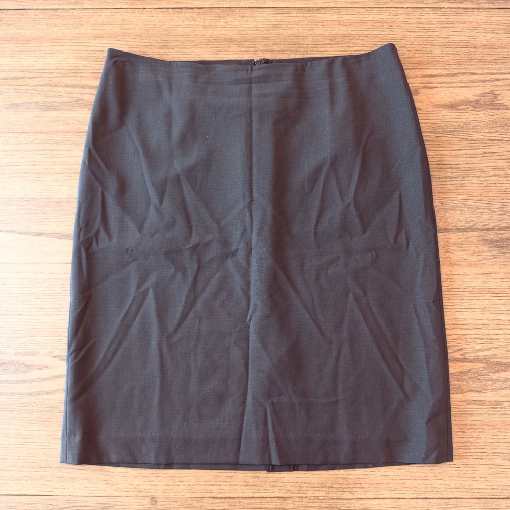 Talbots Black Wool Blend Pencil Skirt Size 16 Professional Career Wear JO1931